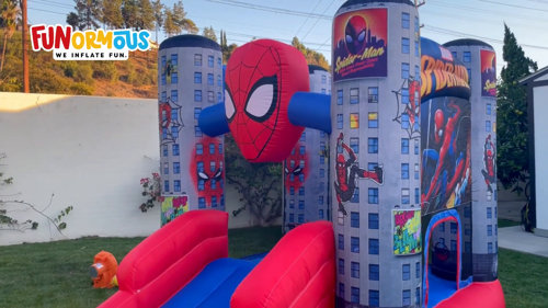 Magic Jump Marvel Spider-Man Outdoor Bounce House with Slide